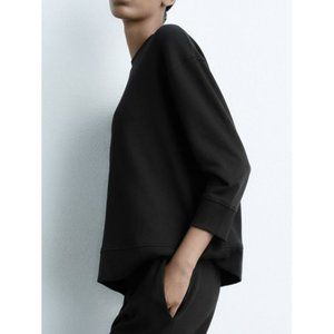 Zara Sweaters Zara 34 Quartersleeve Basic Cotton Sweatshirt